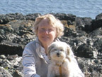 Dialogue editor Janet with Penny at the beach, Neck Point Park, Nanaimo